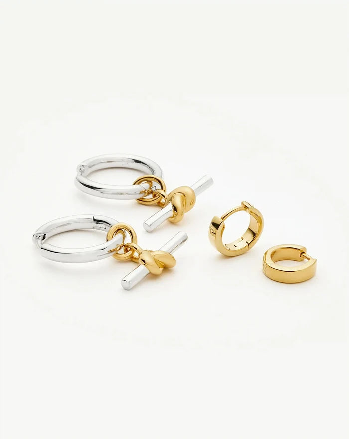 The T-Bar Earring Set | 18k Gold Plated, Silver Plating on Brass Earrings Set Missoma