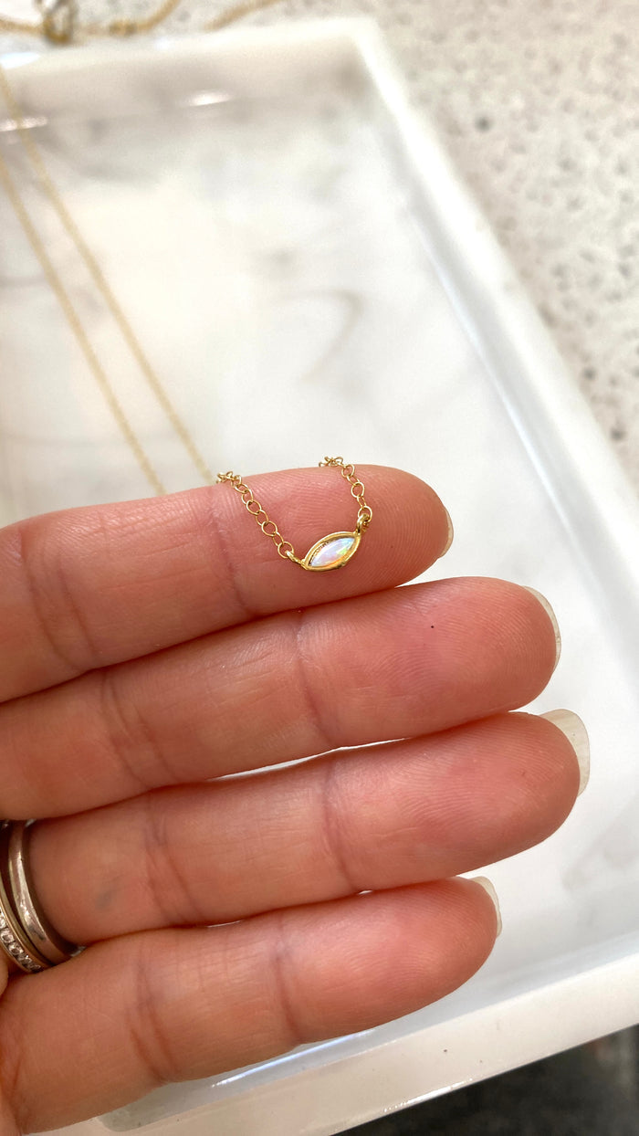 Tiny Opal eye necklace