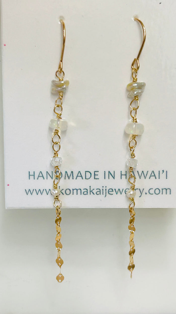 Tulum drop earrings - Akoya keshi