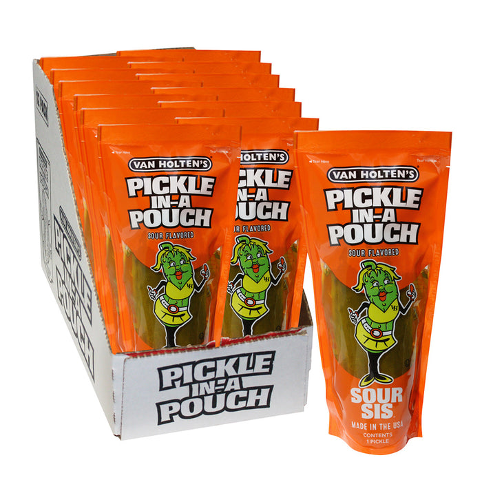 Van Holten's Tart and Tangy Sour Sis Pickle Snacks - 12 Count