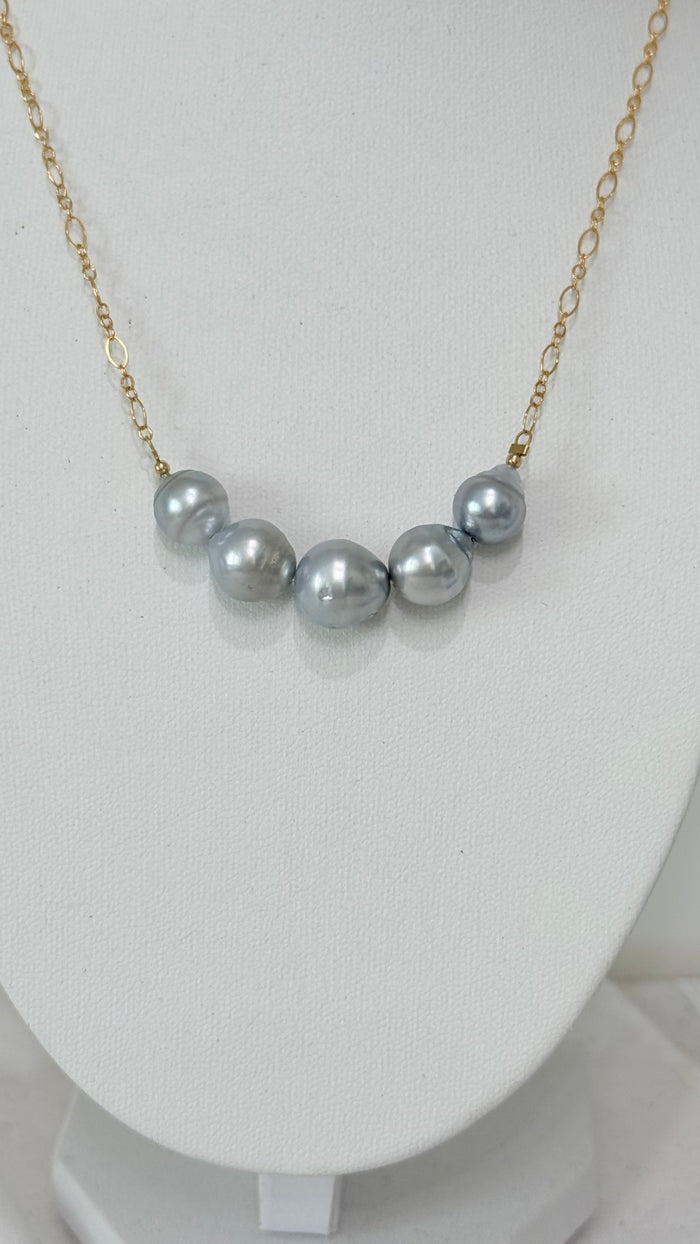VENUS Pearl necklace - Silver Tahitian