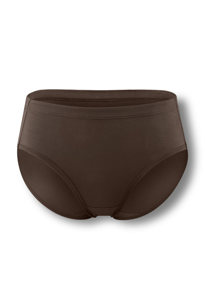 The front of the Women’s Underwear in Espresso shown on a ghost mannequin