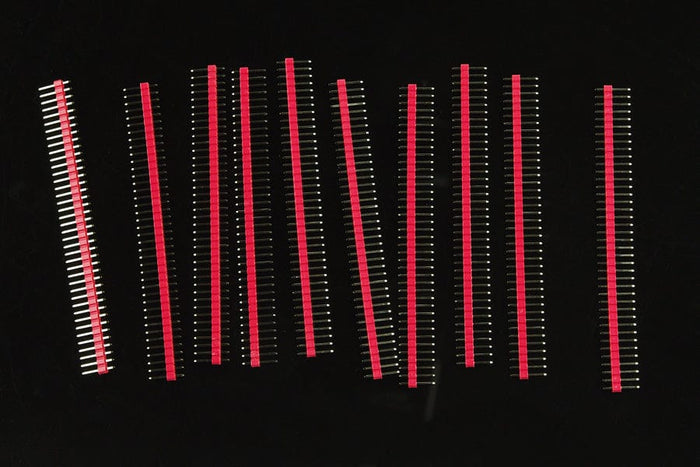 0.1″ (2.54 mm) Arduino Male Pin Headers (Straight Red 10PCS) by DFRobot - The Pi Hut