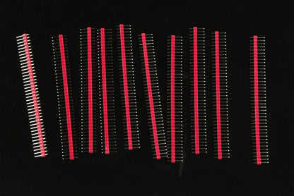 0.1″ (2.54 mm) Arduino Male Pin Headers (Straight Red 10PCS) by DFRobot - The Pi Hut
