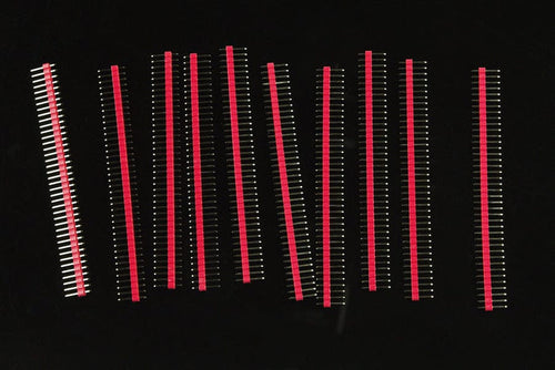 0.1″ (2.54 mm) Arduino Male Pin Headers (Straight Red 10PCS) by DFRobot - The Pi Hut