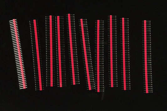 0.1″ (2.54 mm) Arduino Male Pin Headers (Straight Red 10PCS) by DFRobot - The Pi Hut