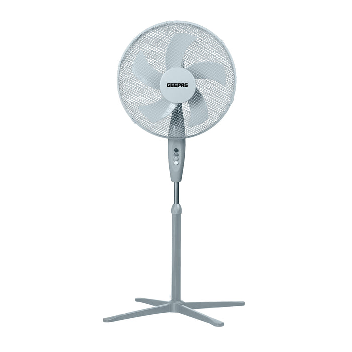 16-Inch Grey 5-Blade Oscillating Pedestal Fan