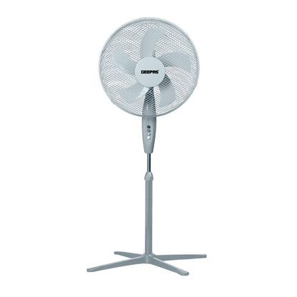 16-Inch Grey 5-Blade Oscillating Pedestal Fan