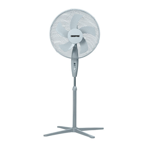 16-Inch Grey 5-Blade Oscillating Pedestal Fan