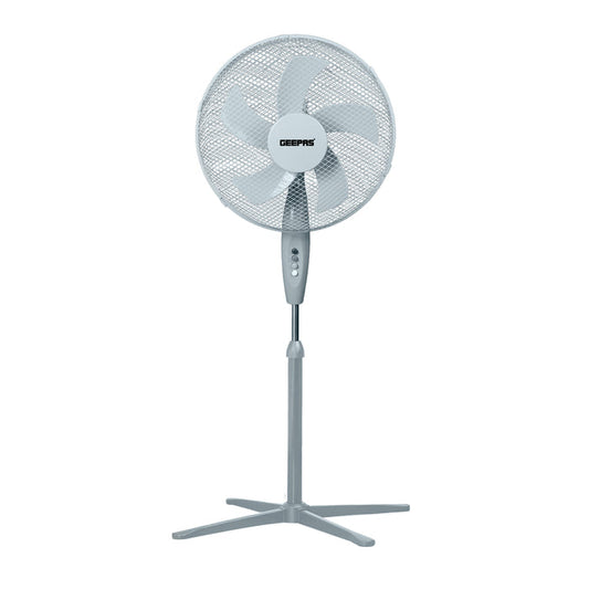 16-Inch Grey 5-Blade Oscillating Pedestal Fan