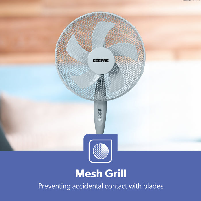 16-Inch Grey 5-Blade Oscillating Pedestal Fan