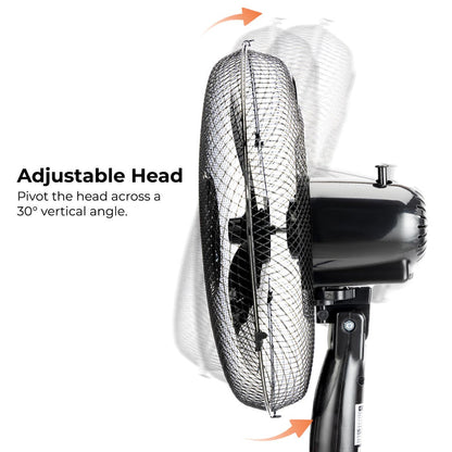 16-Inch Pedestal Fan With Oscillation (White, Grey, Black)
