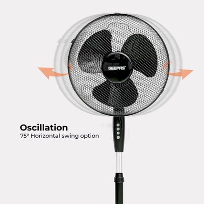 16-Inch Pedestal Fan With Oscillation (White, Grey, Black)