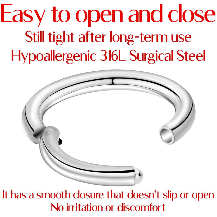 16G 5/16 Stainless Steel Hinged Segment Ring