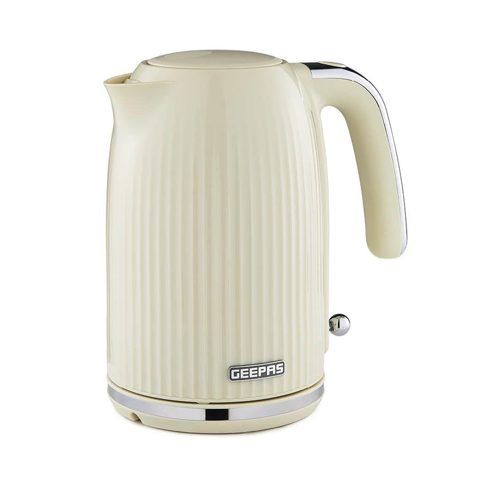 1.7L Fluted Cream Cordless Electric Kettle With Rapid Boil