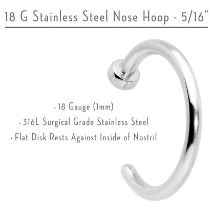 18G 5/16 Stainless Steel Nose Hoop