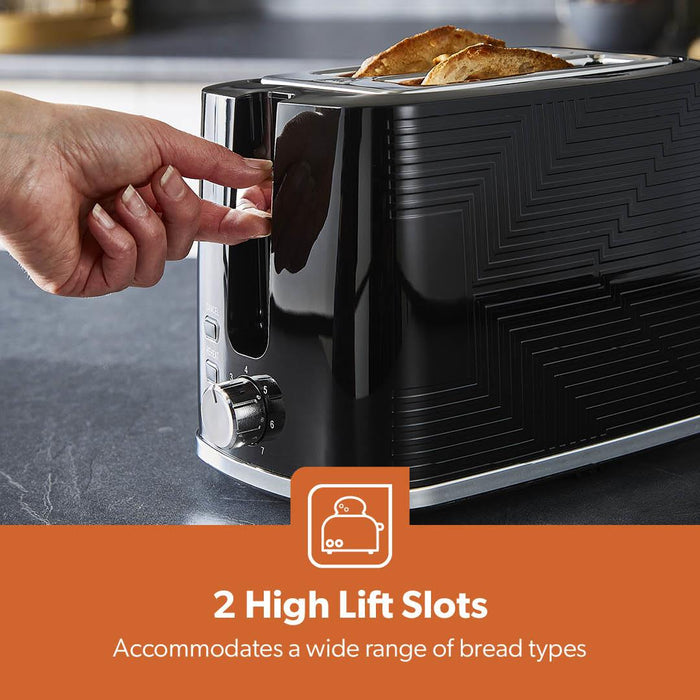 2-Slice Bread Toaster 7 Level Browning Control 900W Black