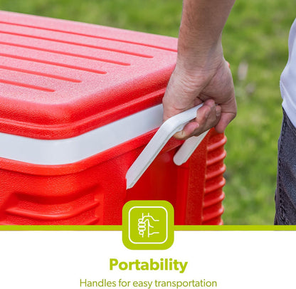 25L Red Insulated Ice Cooler Box For Picnic & Camping