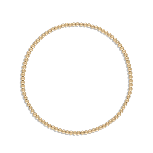 2MM Ball Bracelet - ultra dainty 14k gold filled 2mm gold ball stretch bracelet