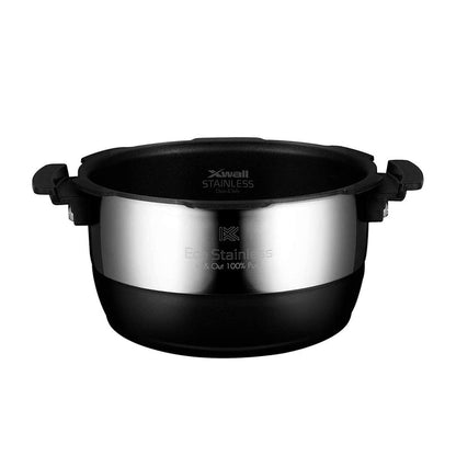 CUCKOO X-wall stainless steel inner pot featuring an Eco Stainless design with side handles for easy handling. (CRP-EHSS0309F)