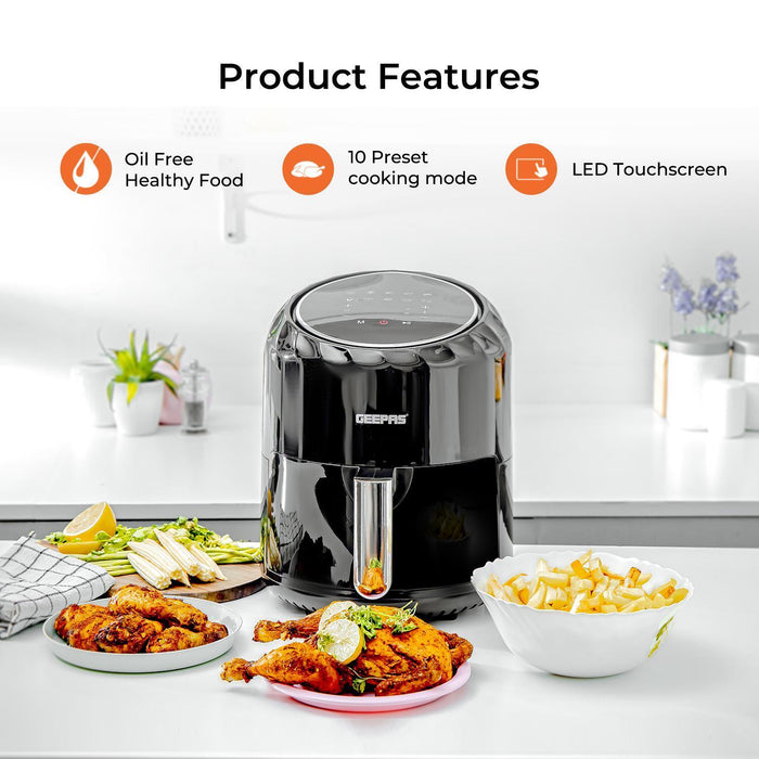 3.5L Air Fryer, 2 Slice Toaster & 1.7L Kettle Combo Set In Black