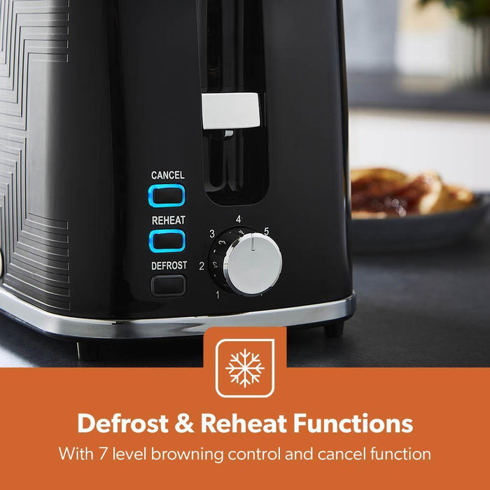 3.5L Air Fryer, 2 Slice Toaster & 1.7L Kettle Combo Set In Black
