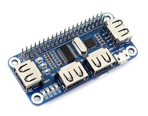 4 Port USB HUB pHAT for Raspberry Pi Zero by Waveshare - The Pi Hut