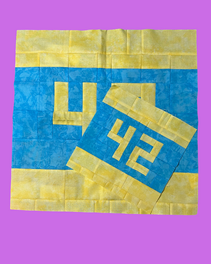 42 Block in 2 sizes 9 inch and 18 inch - PDF Pattern