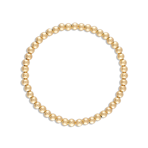 4MM Ball Bracelet - 14k gold filled 4mm gold ball stretch bracelet, water resistant