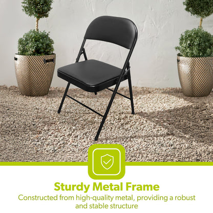 4x Padded Folding Chairs For Indoor and Outdoor