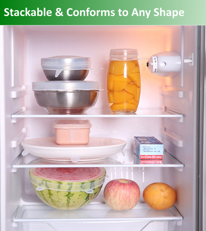 6.3 Inches Silicone Stretchable Lids, Dinnerware & Food Covers (6 Pieces Set)