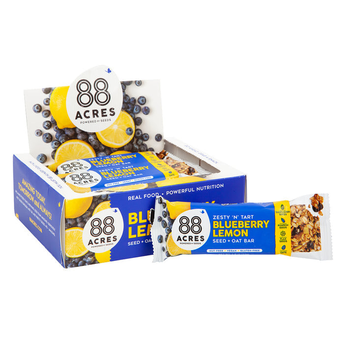 88 Acres Blueberry Lemon Seed and Oat Bar Treats - 9 Count