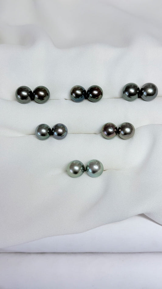 9-10mm Tahitian stud earrings - 14K