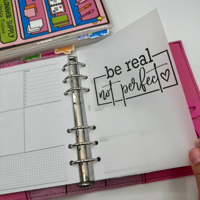 Be Real Not Perfect Vellum Dashboard