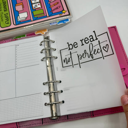 Be Real Not Perfect Vellum Dashboard