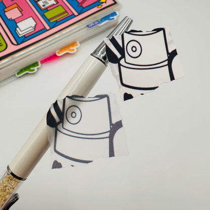 Black and White Graffiti Torn Paper Sticker Sheet