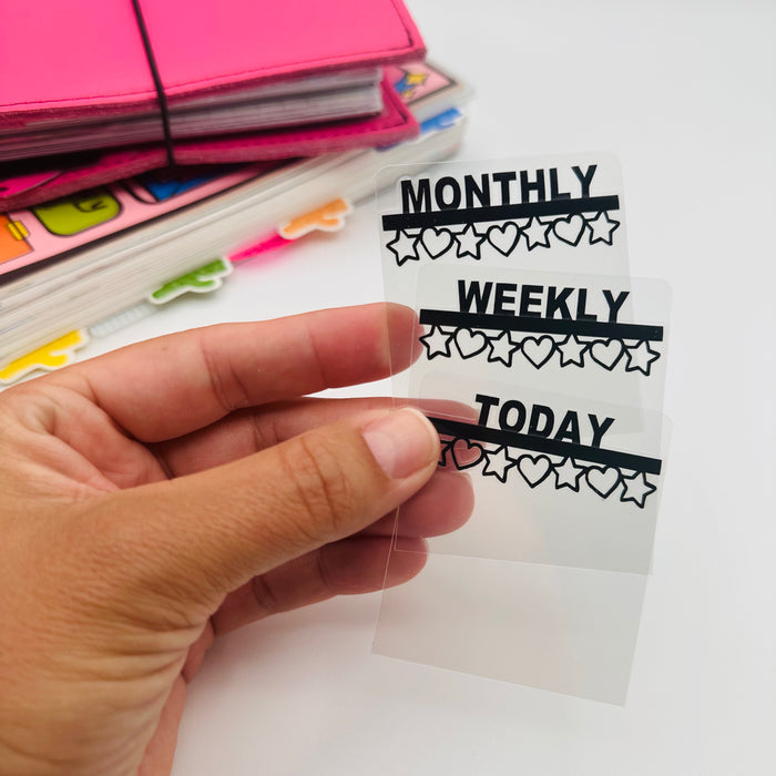 Hearts and Stars Mini Tab Planner Dividers