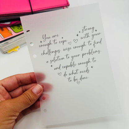 You Are Strong Enough Vellum Dashboard