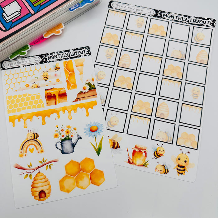Buzzing Bees Monthly Layout Sticker Kit