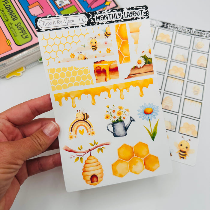 Buzzing Bees Monthly Layout Sticker Kit