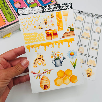 Buzzing Bees Monthly Layout Sticker Kit