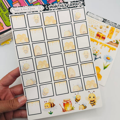 Buzzing Bees Monthly Layout Sticker Kit