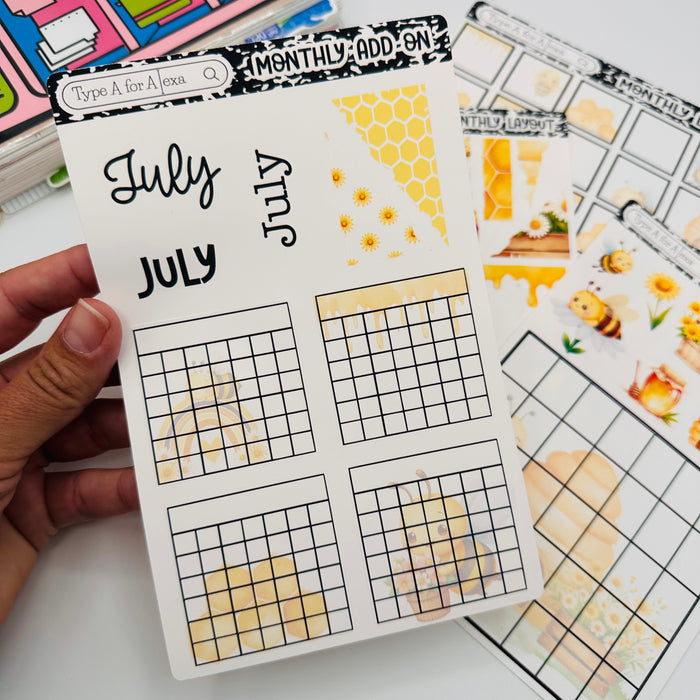 Buzzing Bees Monthly Layout Sticker Kit