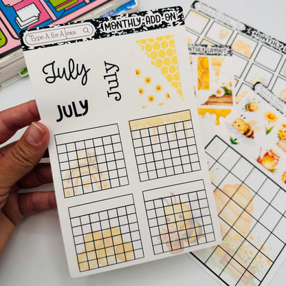 Buzzing Bees Monthly Layout Sticker Kit