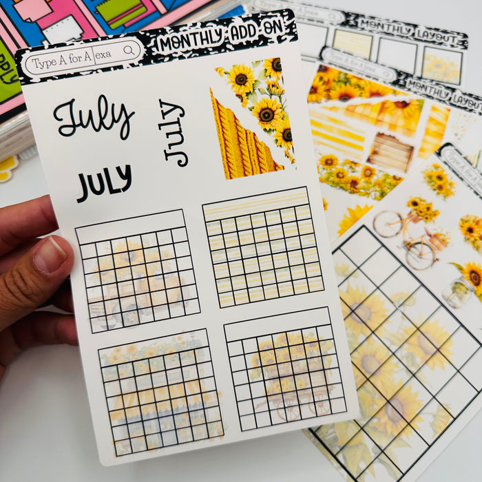 Sunflower Monthly Layout Sticker Kit