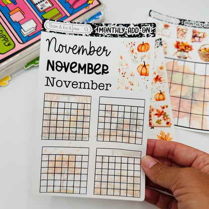 Fall Leaves Monthly Layout Sticker Kit