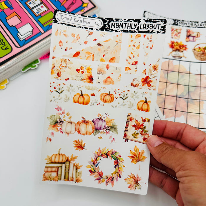 Fall Leaves Monthly Layout Sticker Kit
