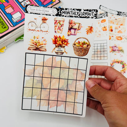 Fall Leaves Monthly Layout Sticker Kit