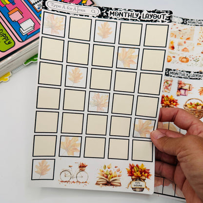 Fall Leaves Monthly Layout Sticker Kit