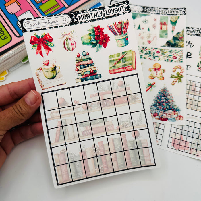 Christmas Planner Monthly Layout Sticker Kit